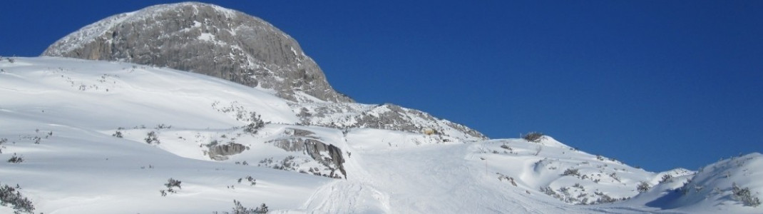 Beginn der roten Abfahrt von der Gjaidalm (1750m)!