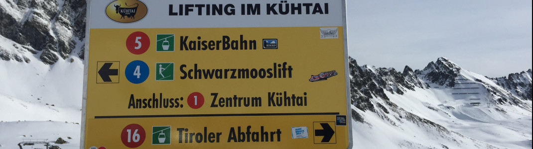 Lifting in Kühtai - Die Pistenmarkierungen sind groß und übersichtlich