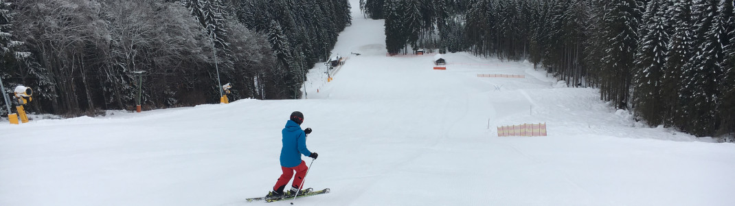 Die einzige schwarze Piste im Skizentrum Mitterfirmiansreut-Philippsreut befindet sich am Kießlinghang