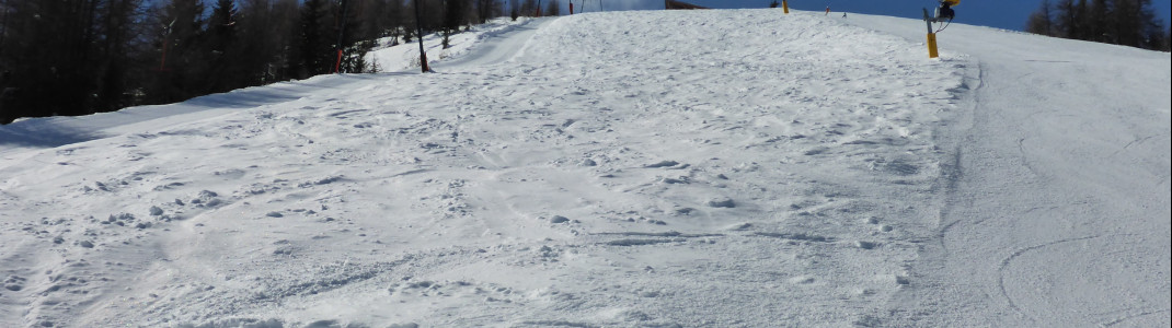 Die einzige schwarz markierte Piste im Skigebiet befindet sich unterhalb der Conny-Alm.