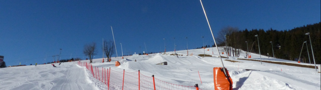 Der Funpark ist vorbildlich zur Piste abgesperrt