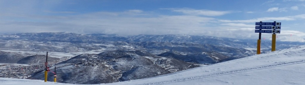 Blick vom Skigebiet ins Tal von Park City!
