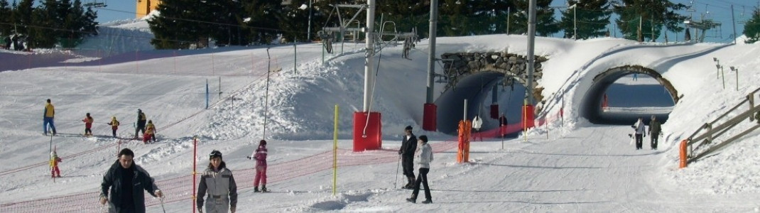 Unterführungen mitten in Avoriaz: Hier findet der Anfänger die meisten blauen Pisten!