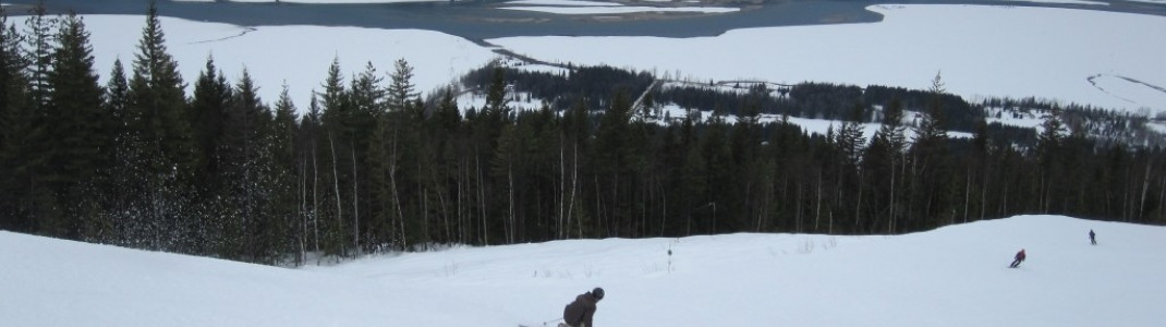 Telemarker auf dem unteren Teil der Talabfahrt "Devil's Club""