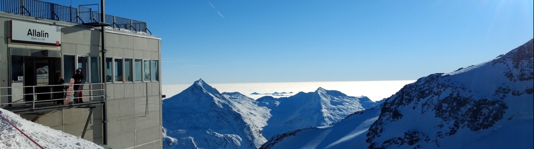 Der sonnigste Platz im Skigebiet: Die Bergstation am Allalin.