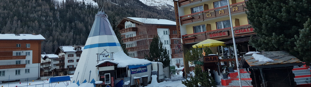 Après-Ski Bar an der Talstation in Saas-Grund
