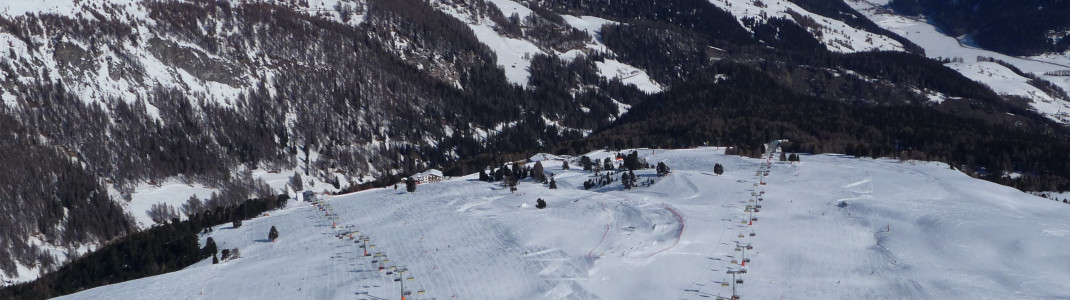 Aussicht auf das Skiareal Schöneben