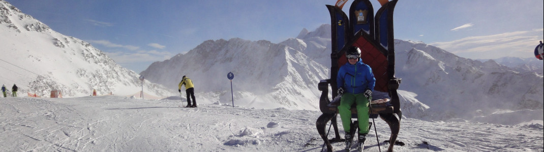 Am höchsten Punkt im Skigebiet, dem Top of Tyrol auf 3210m Seehöhe