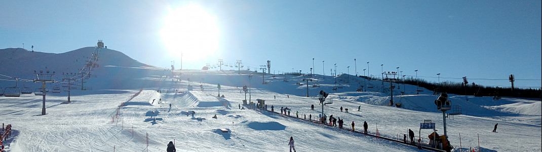 Die kleinere von zwei Halfpipes und leichtere Obstacles befinden sich im Progression Park