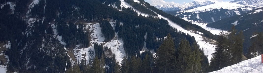 Für Anfänger zu schwer: Die schwarze Piste Nr. 36 zum Wechsel zwischen dem Teilgebiet Gerlos und Königsleiten.