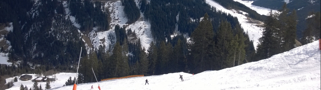 Nachmittags wird der Schnee hier oft tief und schwer: Die schwarze Abfahrt Nr. 36 am Krummbach-X-Press!
