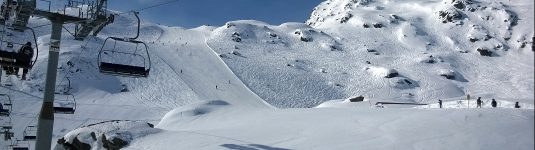 Am Übergangsjoch auf 2500m Seehöhe sind die Schneebedingungen meist am besten