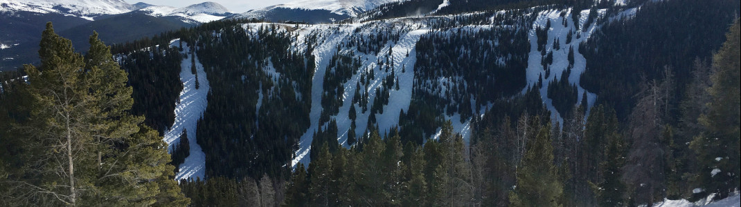 Demanding Black Diamond runs are found in the upper part of Breckenridge ski resort.