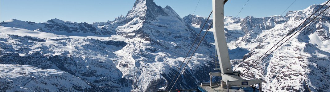 In Zermatt hast du von der Rothornbahn aus einen grandiosen Ausblick auf das Matterhorn.