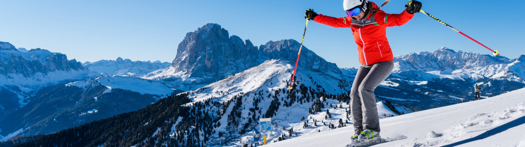 Jeder Skifahrer sollte zumindest einmal im Leben die legendäre Skirunde "Sella Ronda" in Val Gardena/Gröden fahren.