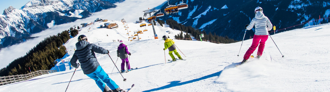 Saalbach Hinterglemm Leogang Fieberbrunn scores with state-of-the-art lifts and slopes for beginners and expert skiers alike.