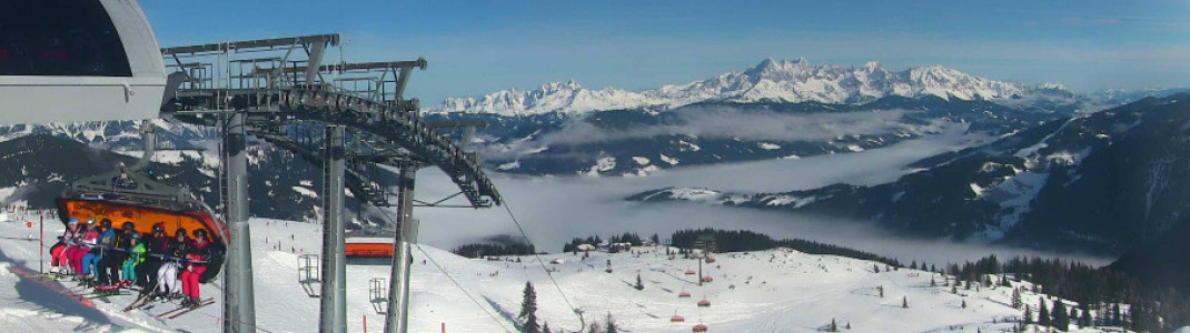 Blick von der Bergstation des Starjet 3 in Flachau. (Webcambild vom 5.1.18)