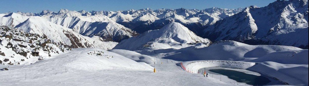 Der Ausblick vom Viderjoch im Skigebiet Ischgl-Samnaun.