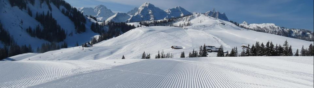 Die Almenwelt Lofer darf sich zum Wochenende nochmal über Neuschnee freuen.