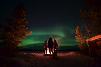 See northern lights from your cottage, campfire or outdoor hot tub.
