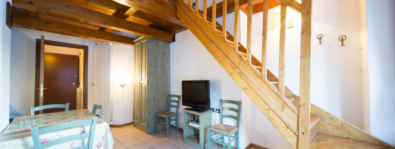 Loft one-bedroom apartment - living room