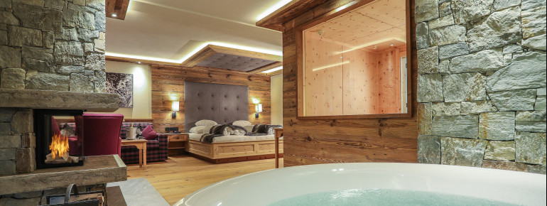 Whirlpool und Sauna im Zimmer