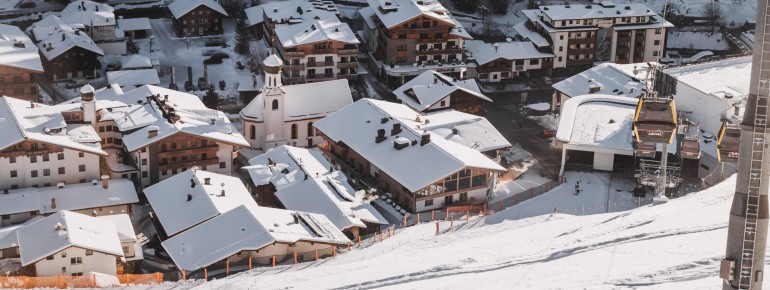 Blick aus der Gondel zum Gaspingerhof