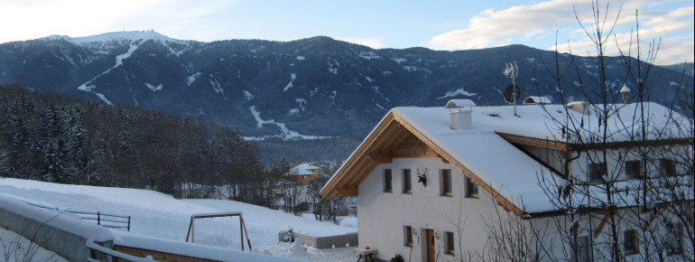 Unser Skiberg Kronplatz im Hintergurnd