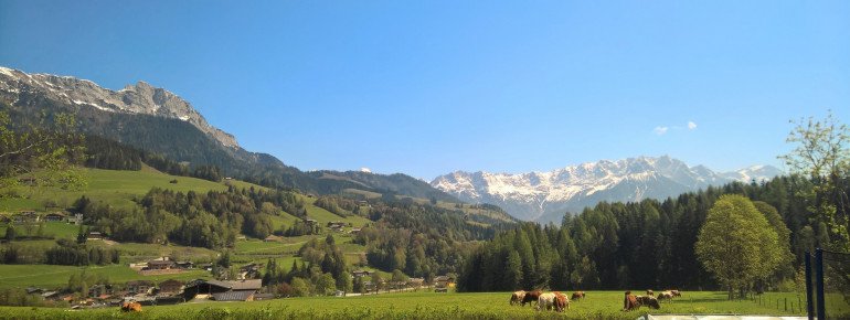 Blick auf die Leoganger Steinberge und das Steinerne Meer