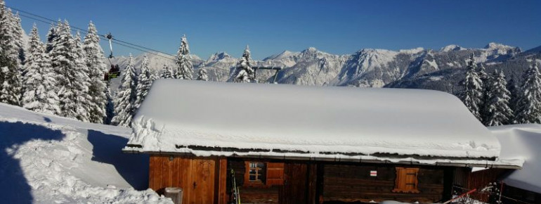 Direkt an der Skipiste im Winter