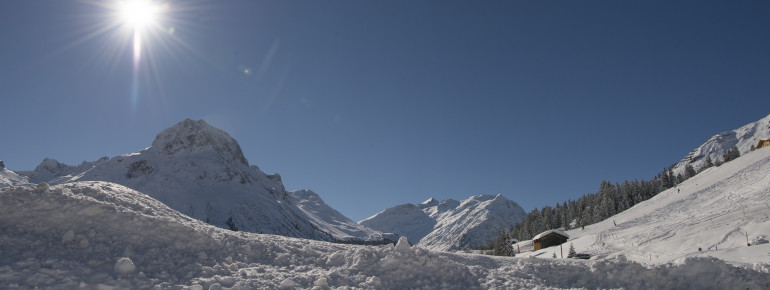 Das Bürstegg ist direkt an der Schlosskopf-Skipiste