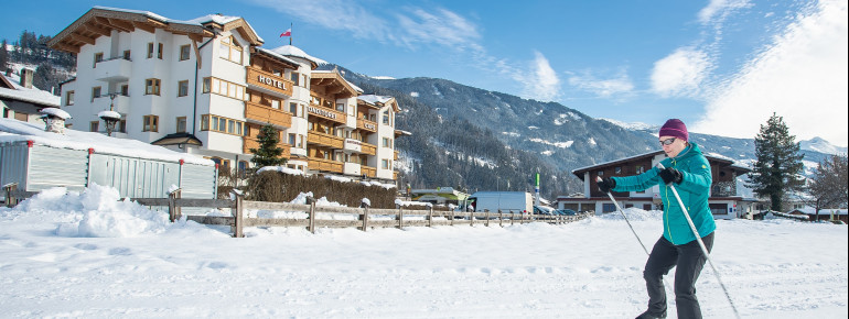 Langlaufen direkt vor der Hotel-Türe