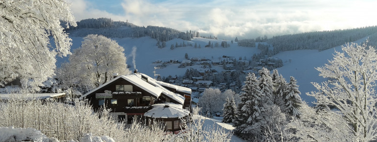 Panorama Lodge Sonnenalm in Todtnauberg im Hochschwarzwald. Winter mit Ost-Blick