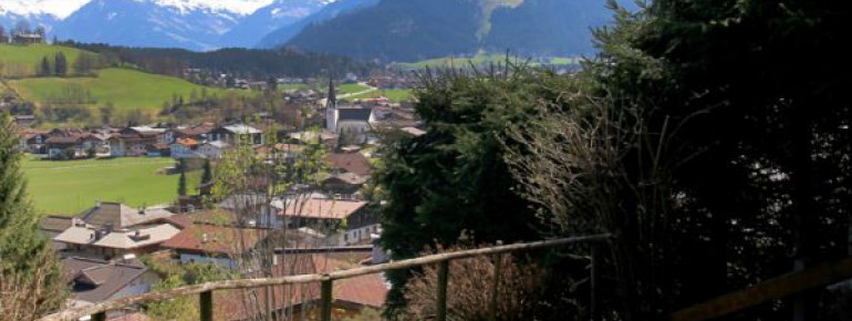 Ausblick von der Terrasse Wohnung Hahnenkamm