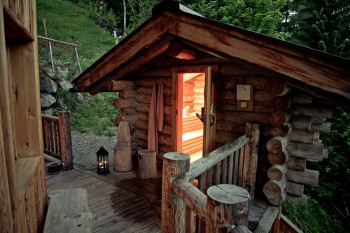 Sauna-Blockhütte im Hüttendorf Maria Alm