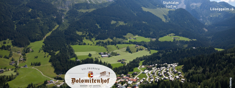 Der Salzburger Dolomitenhof ist von einer fantastischen Bergwelt umgeben. Naturgenuss ohne Ende!