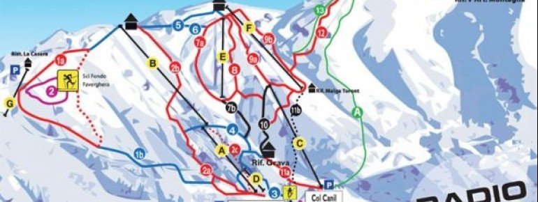 Trail Map Alpe del Nevegal Col Visentin