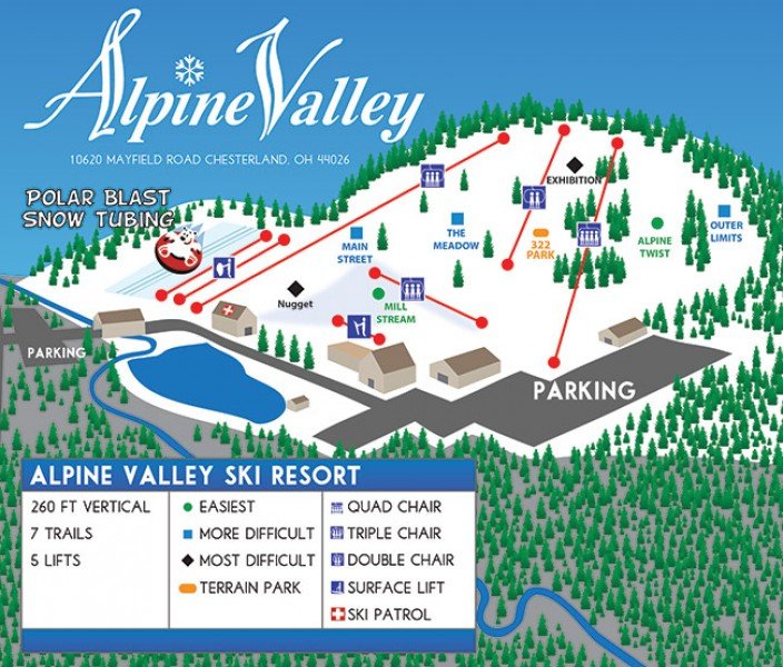 Alpine Valley Trail Map • Piste Map • Panoramic Mountain Map