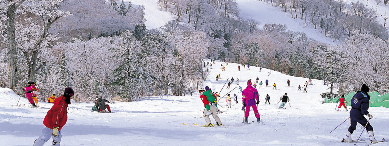 Both skiers and snowboarders will have a great time at Appi Kogen.