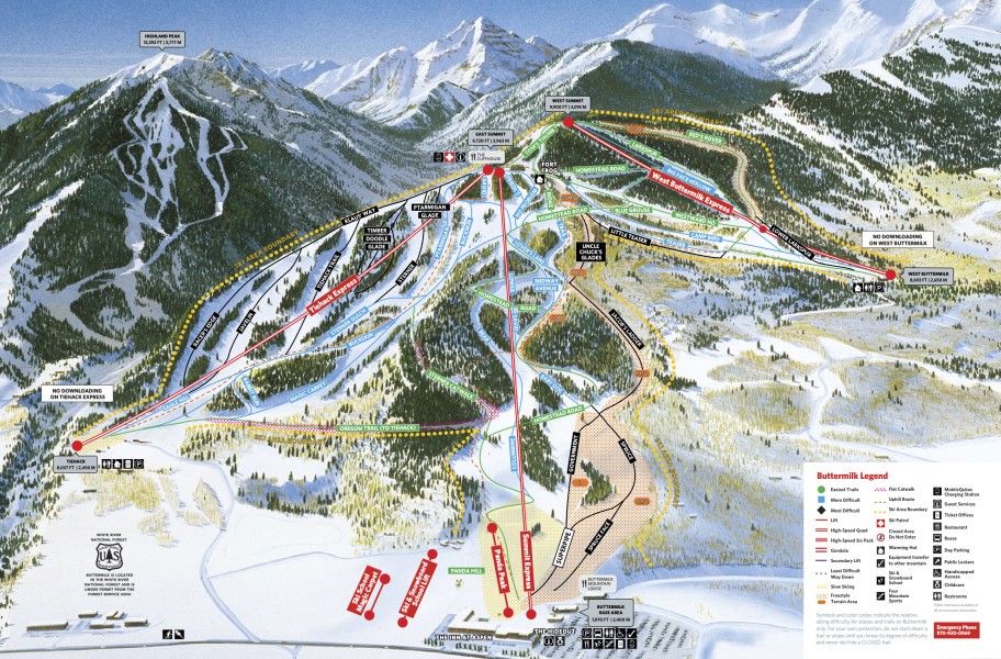 Aspen Piste Map / Trail Map