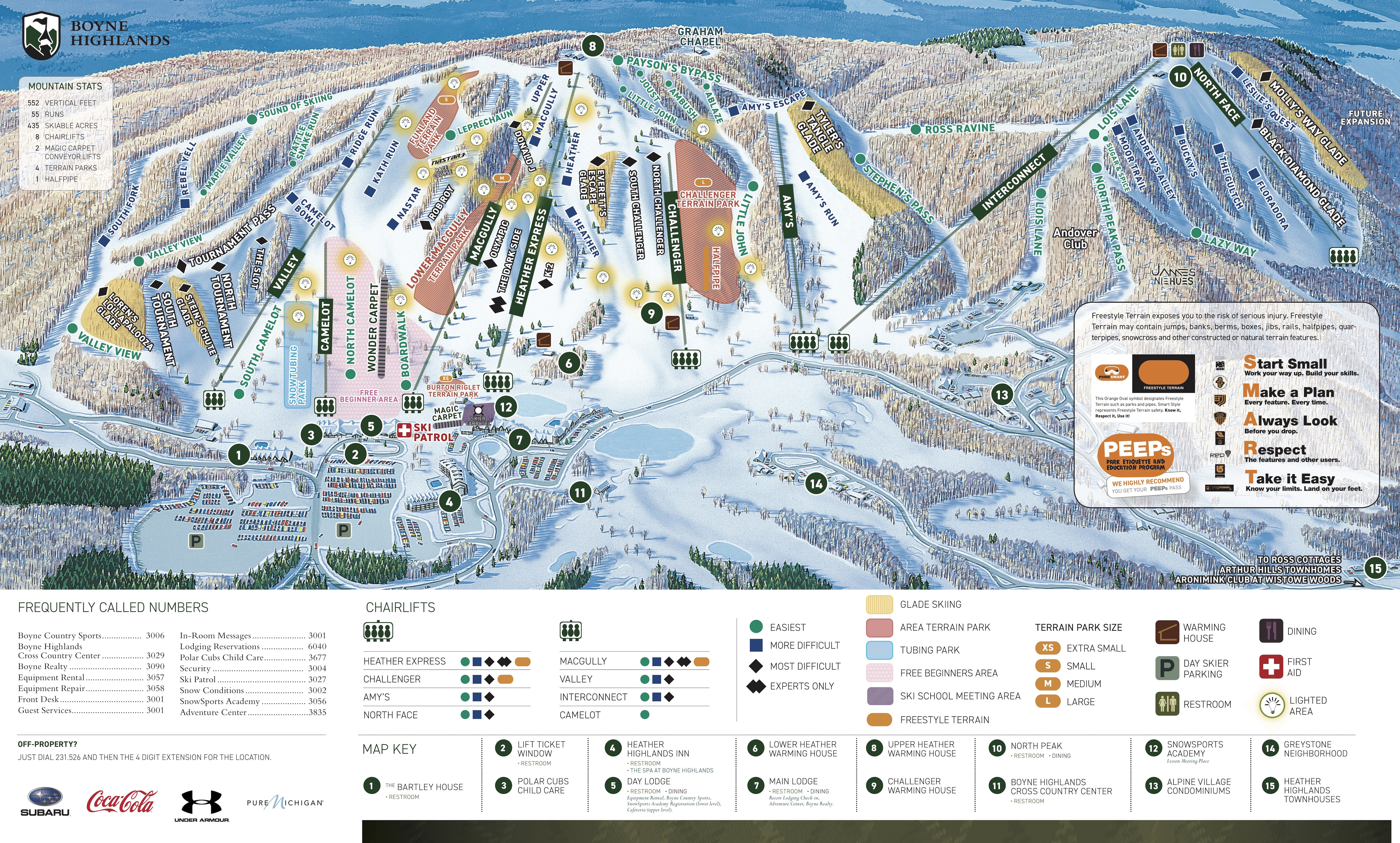 Boyne Highlands Trail Map • Piste Map • Panoramic Mountain Map