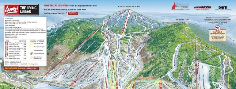 Trail Map Cannon Mountain
