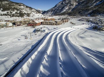 View of the tubing lanes at Copper's Tubing Hill.