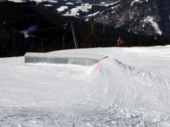 Boarders find great features at the terrain park.