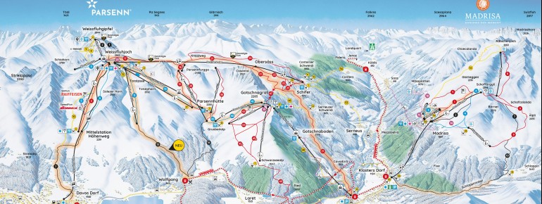 Trail Map Parsenn (Davos - Klosters)