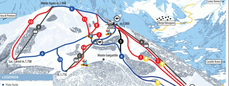 Trail Map Funivie Lagorai Passo Brocon