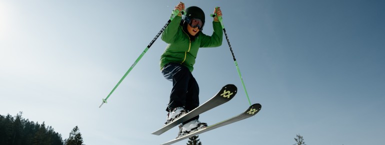 The fun line in the Garmisch-Classic ski area offers fun for both young and old.