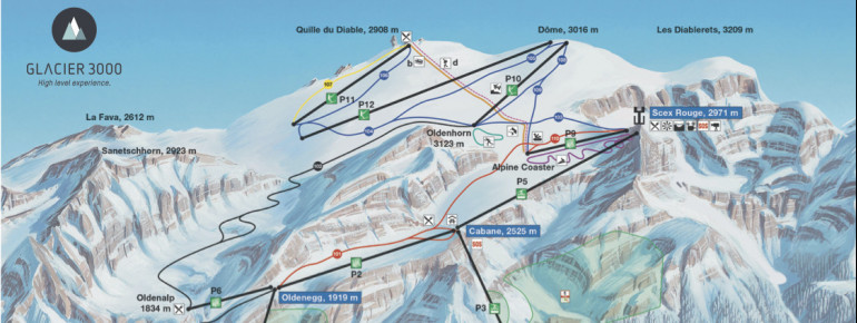 Trail Map Glacier 3000