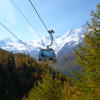 The gondola lift takes you up to the ski area.