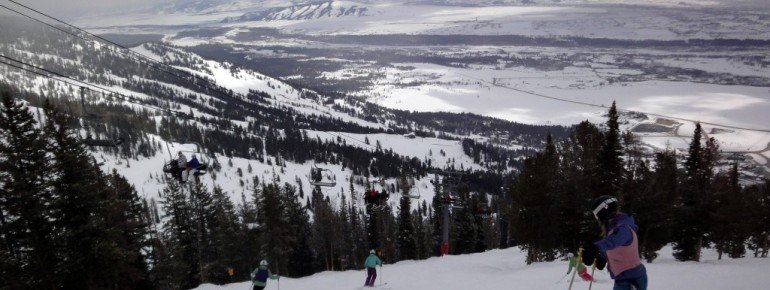 View down into the valley from Thunder Quad Chair.
